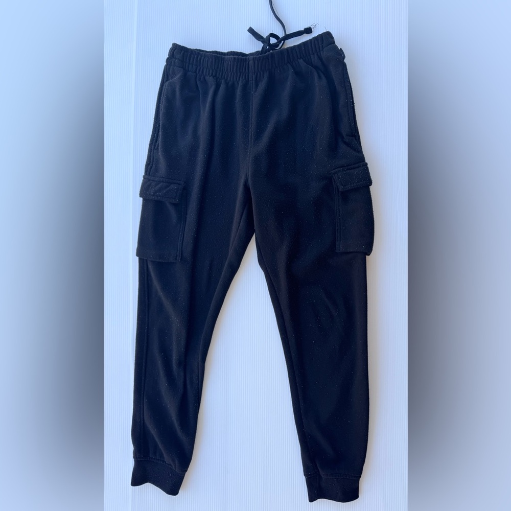 LEG3ND Black Cargo Jogger Sweatpants Mens Large Fleece Tactical Pockets GOOD